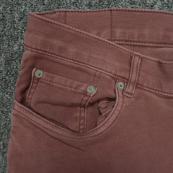 Faherty Pants Men 33x28 Red Stretch Terry 5 Pocket Chino Trousers